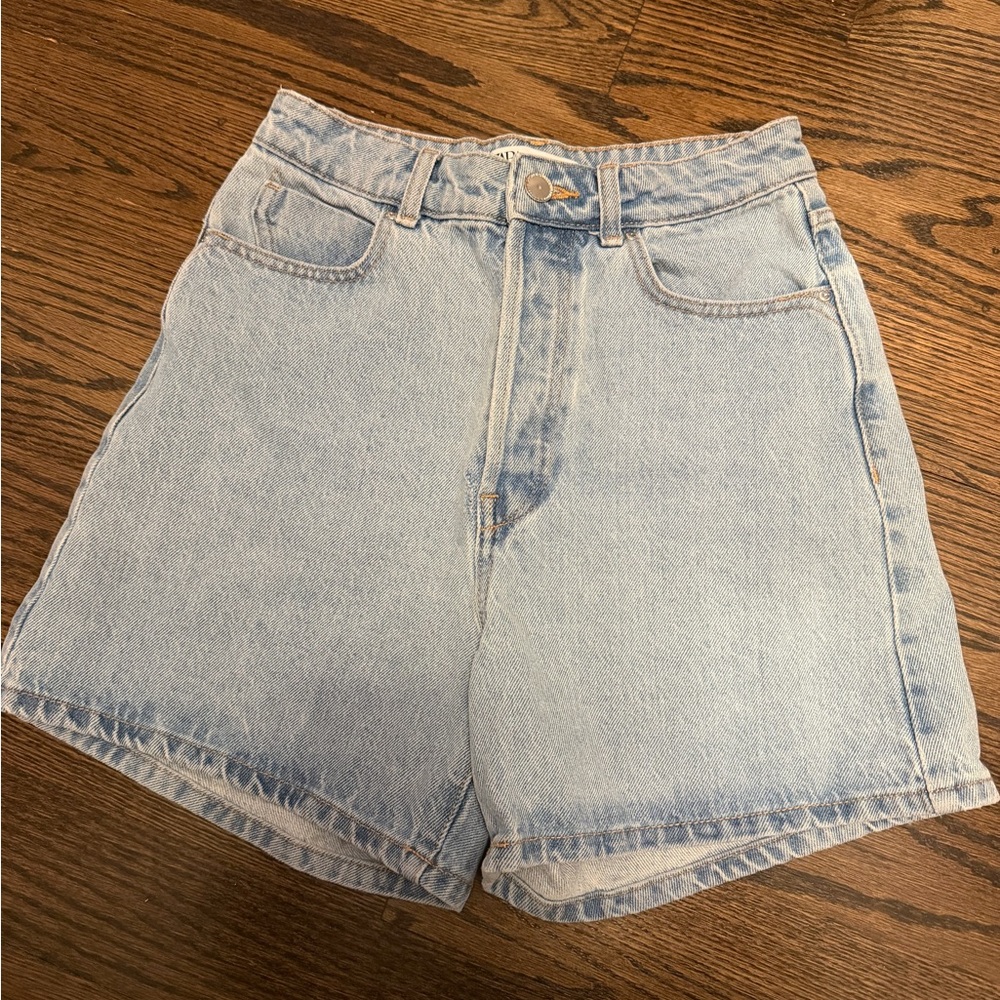 Zara High Waist Light Blue Denim Shorts